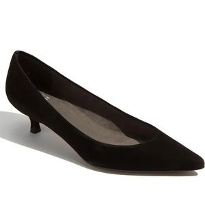 Stuart Weitzman Vintage Suede Kitten Pumps